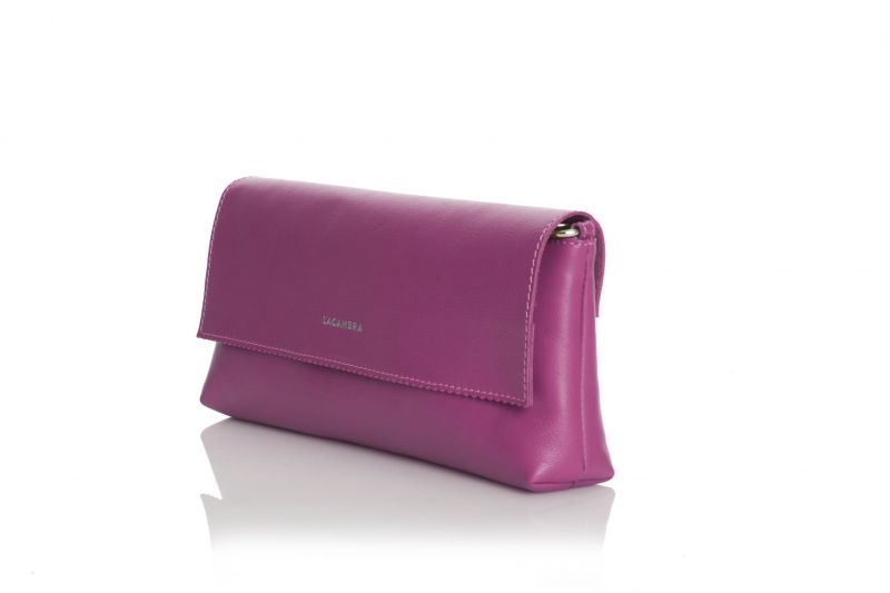Baguette de Lacambra rosa fucsia bolso modulable en blandolera o asa corta